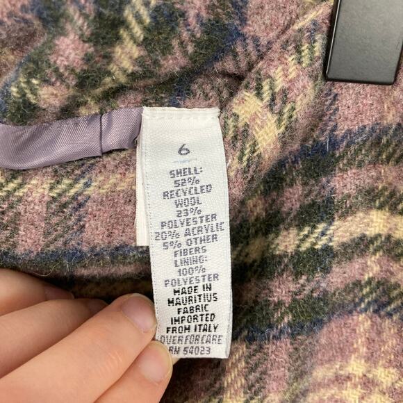 Vintage Womens 6 Wool Blend Pink Plaid Mini Skirt Preppy Soft Girl Academia FLAW - Picture 4 of 8